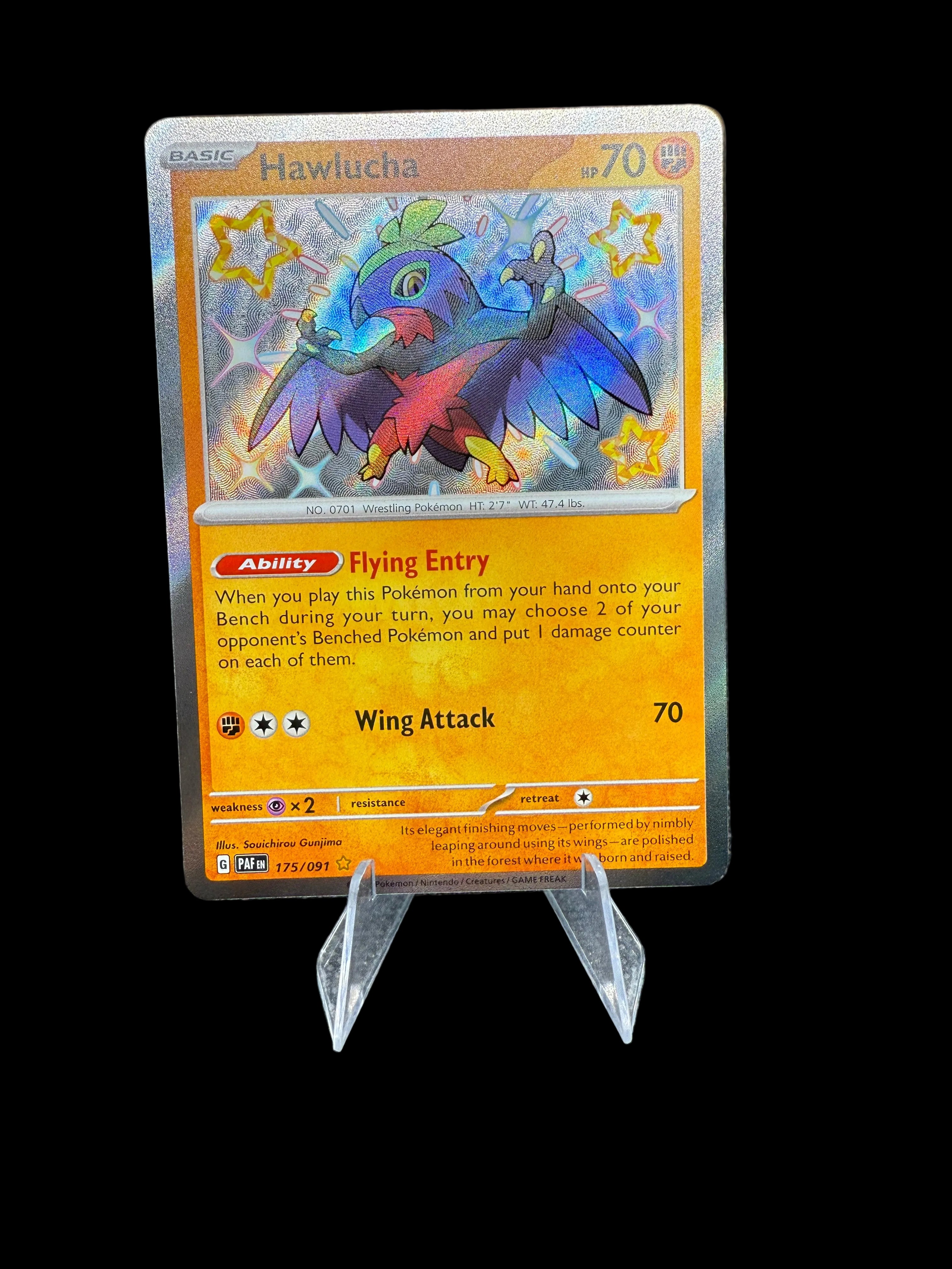 Hawlucha 175/091 Paldean Fates Baby Shiny Pokemon TCG