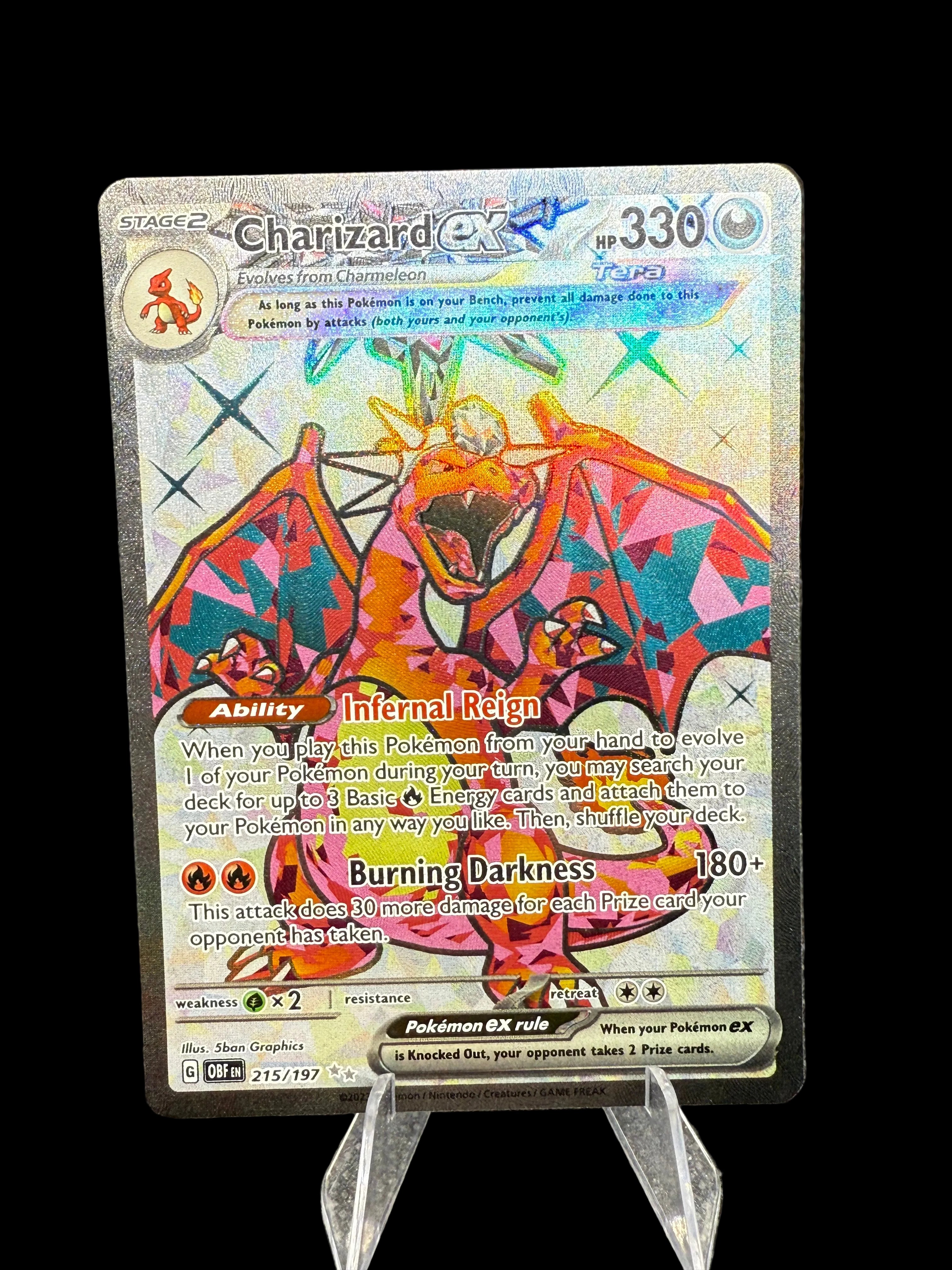 Pokémon TCG Charizard EX Card Obsidian Flames 215/197