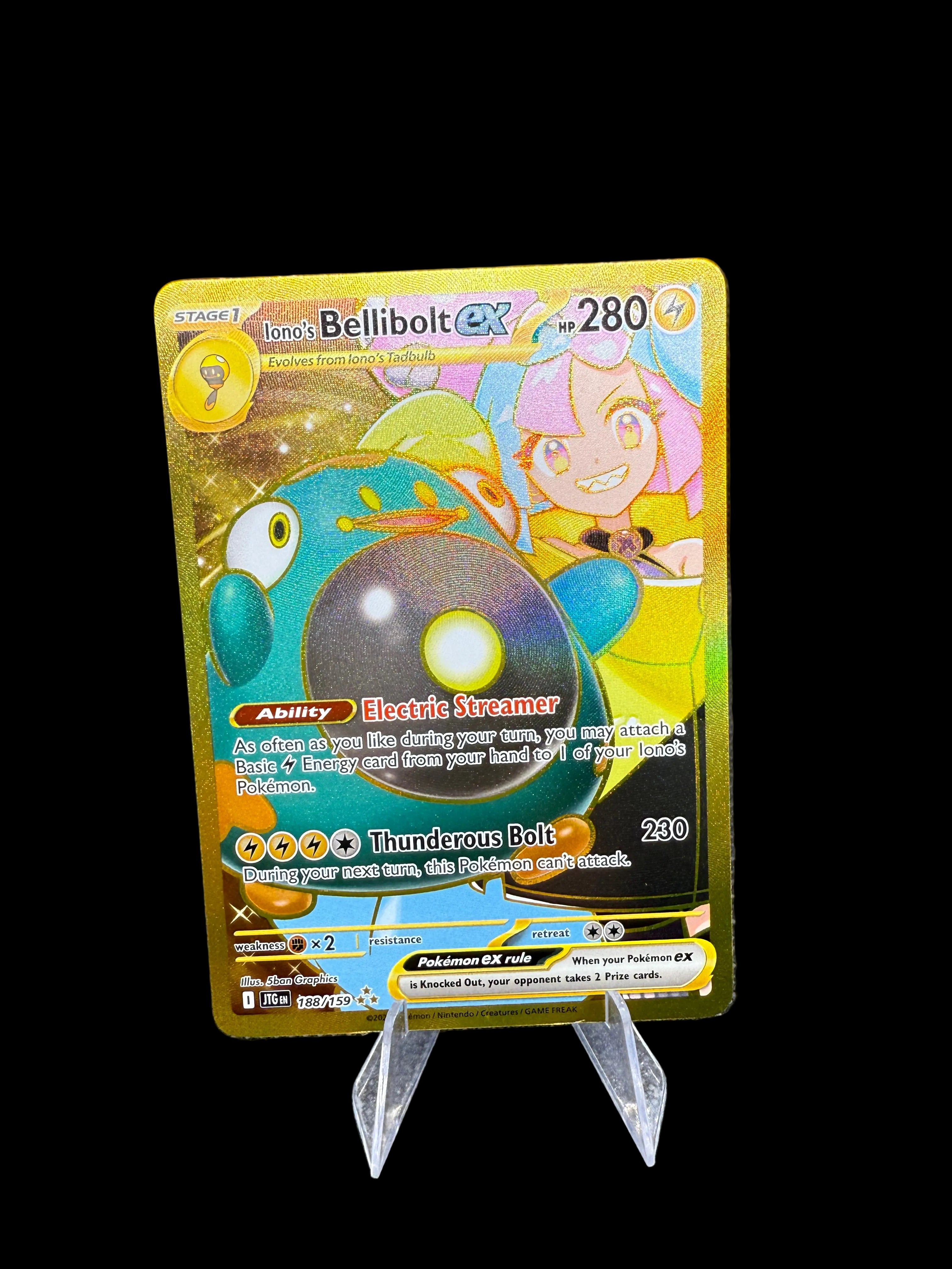 Pokemon Journey Together Ionos Bellibolt EX Illustration Hyper Rare Card 188/159