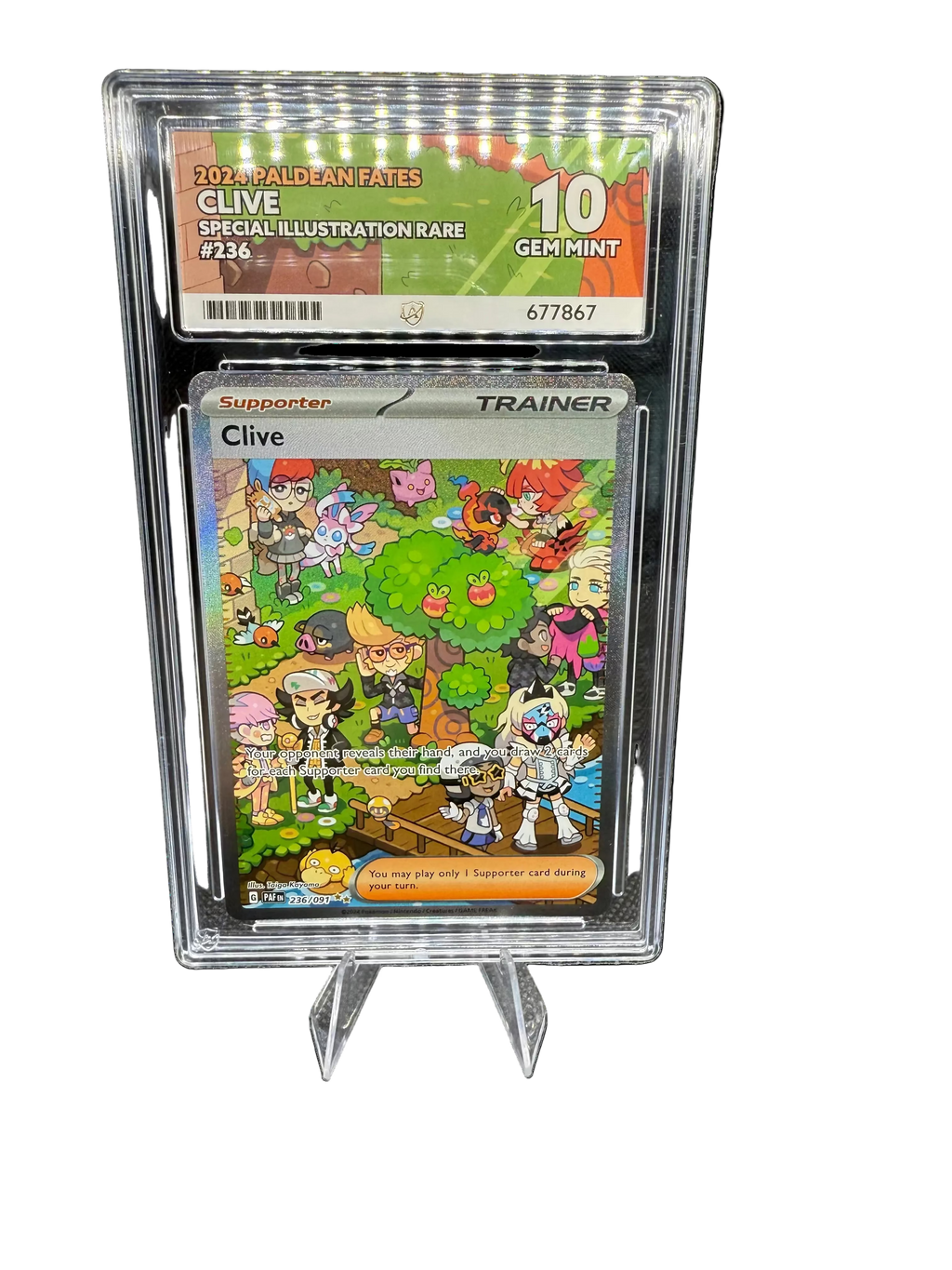 Pokemon TCG Clive SIR Paldean Fates 236/091 ACE 10