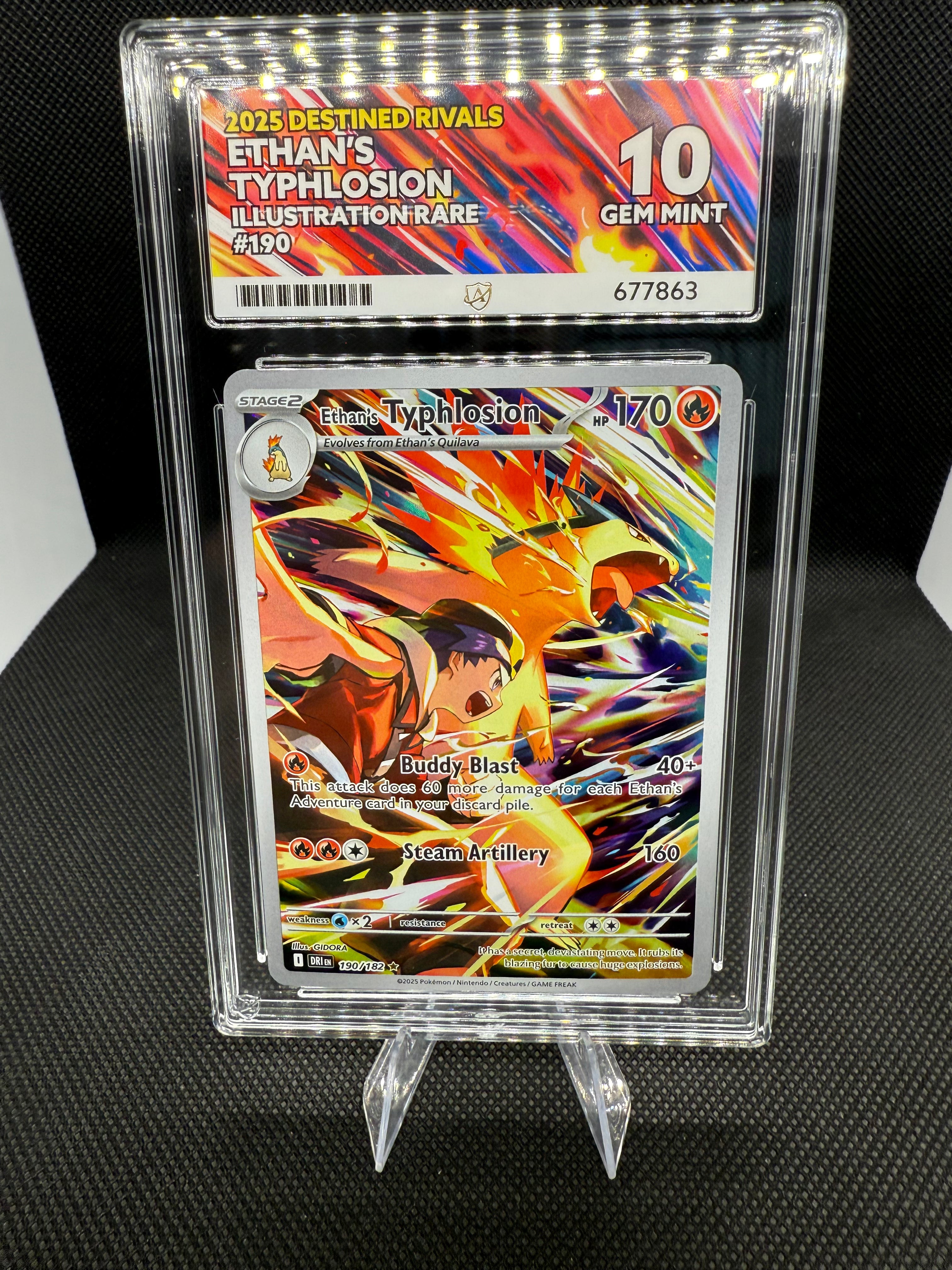 Pokémon TCG Destined Rivals Ethan's Typhlosion Card 190/182 Ace 10 GEM MINT