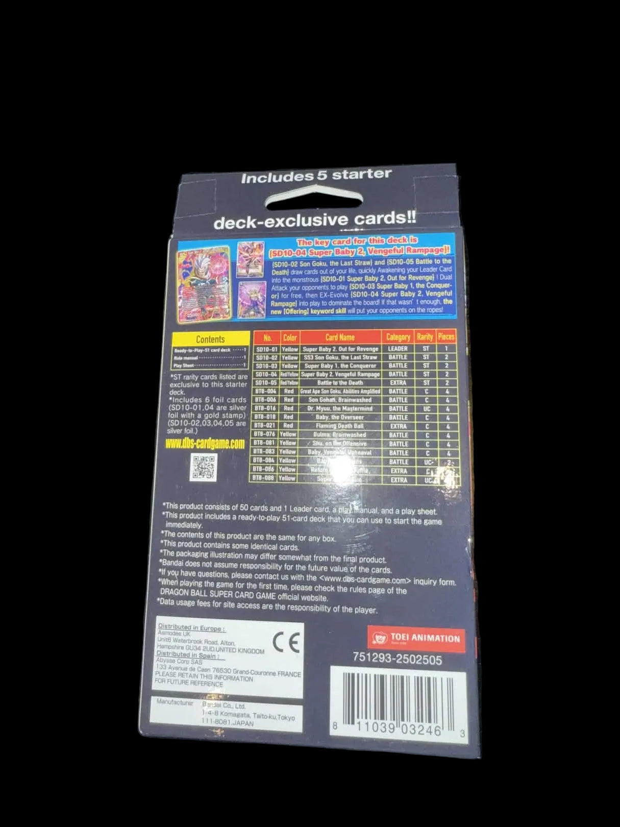 Dragon Ball Z Card Game Unison Warrior STARTER DECK SD10 PARASITIC OVERLORD