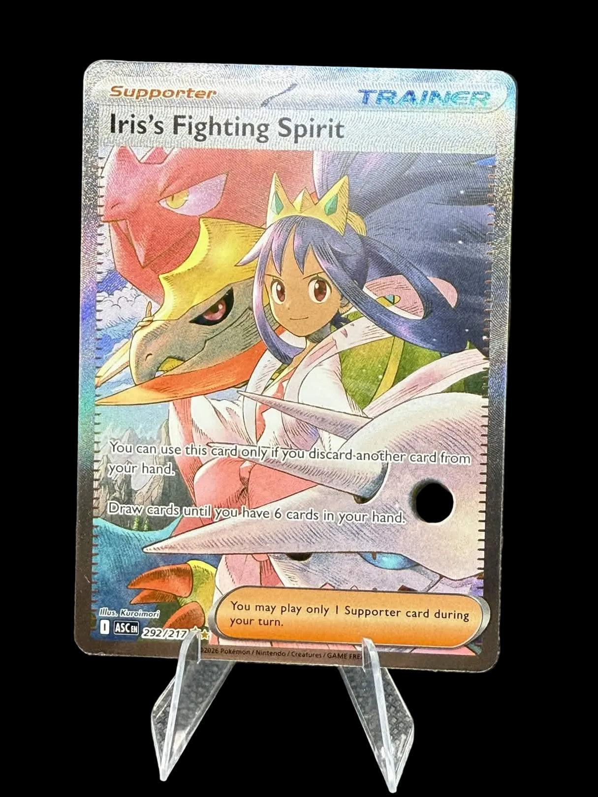 Pokémon TCG Ascended Heroes Iris’s Fighting Spirit 292/217 SIR Trainer Near Mint