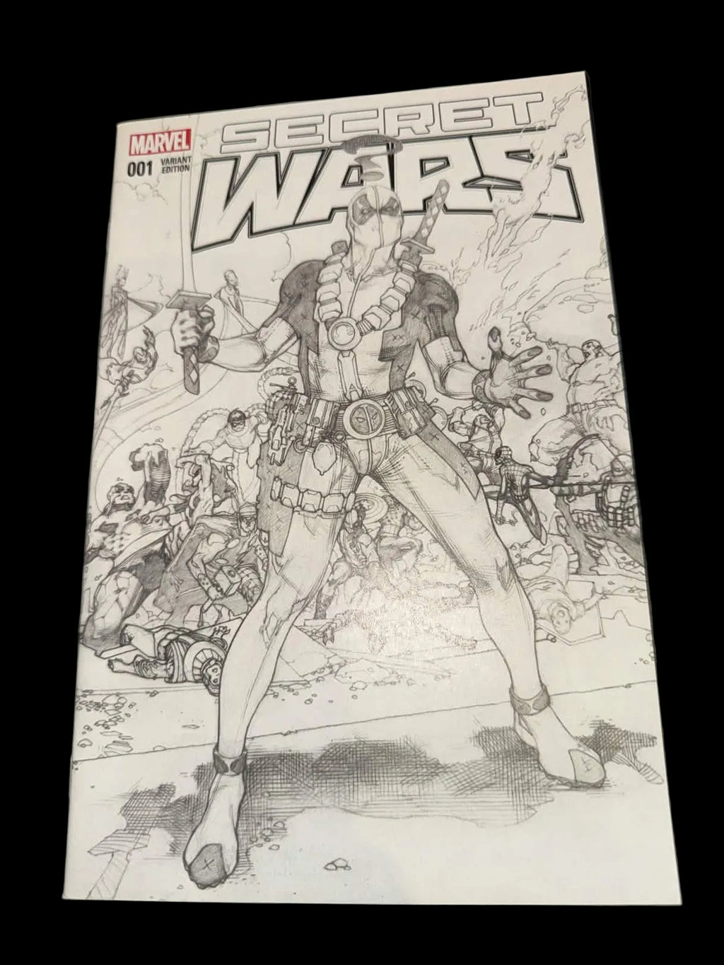Secret Wars #1 (2015) Rare Bianchi Deadpool Sketch Variant Marvel Comics