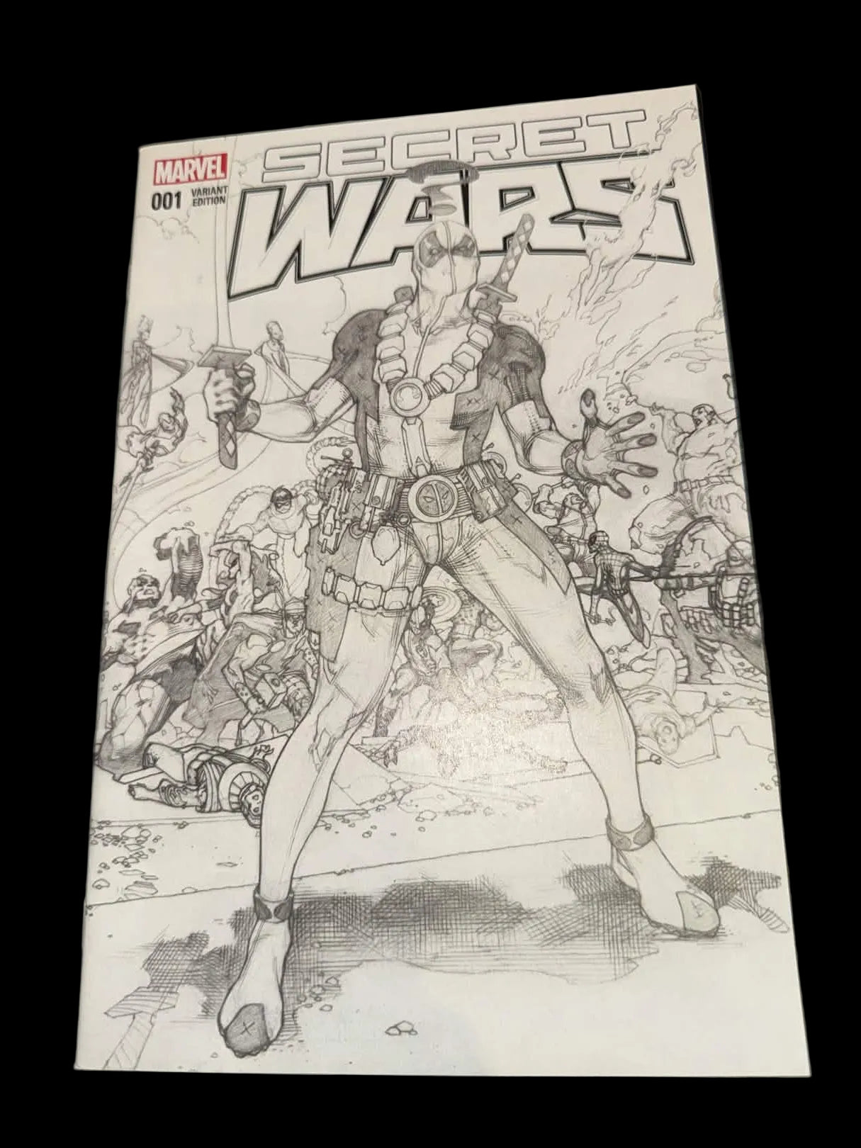 Secret Wars #1 (2015) Rare Bianchi Deadpool Sketch Variant Marvel Comics